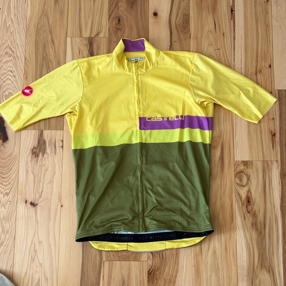 Castelli Yellow and Green Men’s Cycling Jersey